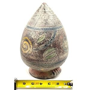 Unbranded Terracotta Pottery Vase Brown Excellent Rustic Floral Teardrop Vessel